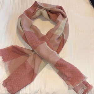 Pink and White Scarf